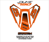 KTM 790 Duke pillion number board decal set - Custom number