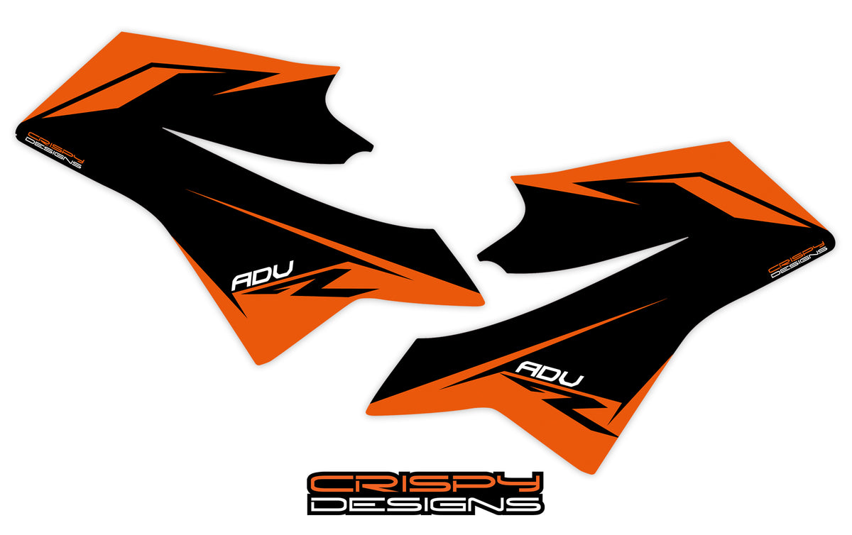 KTM 790 ADV R FTY1 tank decal kit Crispy Designs Specialist in custom KTM 690 Adventure decals graphics