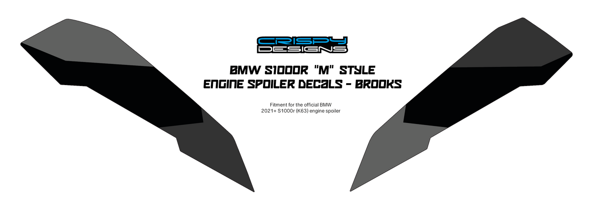 Brooks - Monochrome M style headlight and engine spoiler decals ...