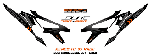 KTM 790 & 890 Duke "Ready to Race" subframe decal set