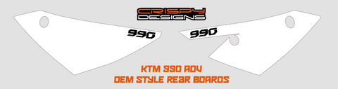 KTM 990 ADV OEM style rear board decals