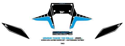 Tako - Custom Yamaha Tenere screen and number board decals
