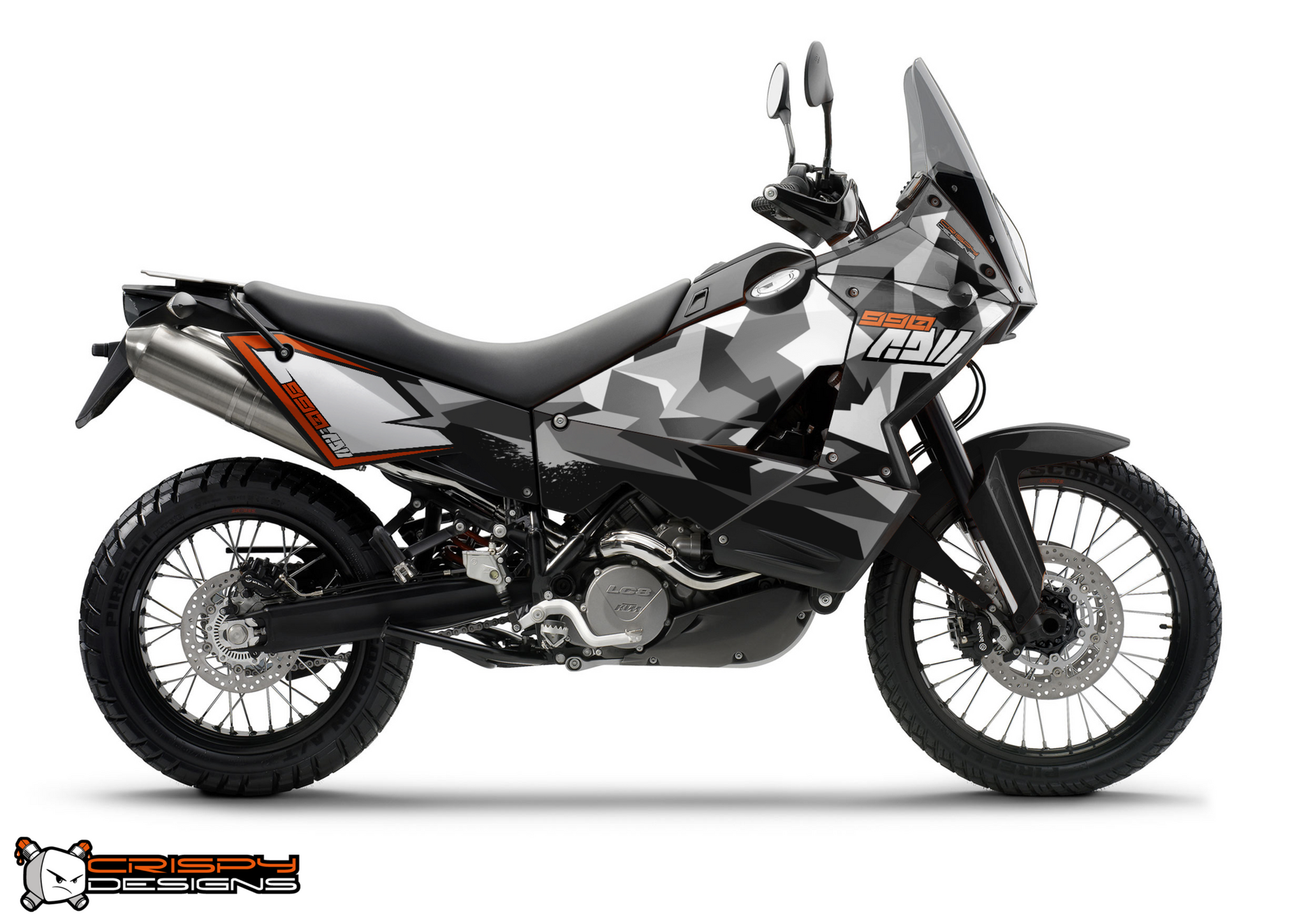 KTM 950 990 Adventure Urban Camo Custom Race Number Crispy