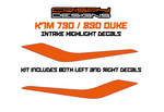 KTM 790 & 890 Duke intake highlight decals