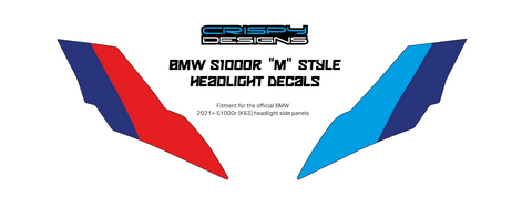 BMW (K63) S1000R 'M' style headlight cowl decals