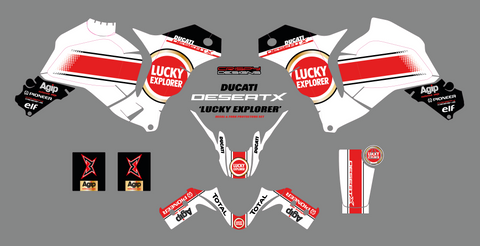 Ducati DesertX 'Lucky Explorer' decal and fork protector kit
